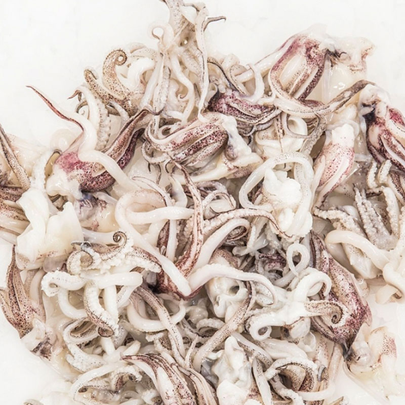 Ciuffi di calamari scottati